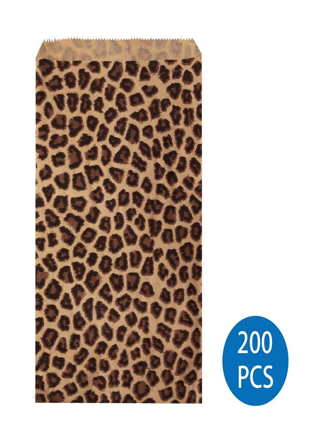 Ikee Design 200 Pcs of 6 X 9 Inch Flat Plain Prints Paper or Patterned Kraft Bags for Candy, Cookies, Merchandise, Party Favors, Gift, Small Paper Bags, Leopard Pattern - Image 3